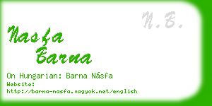 nasfa barna business card